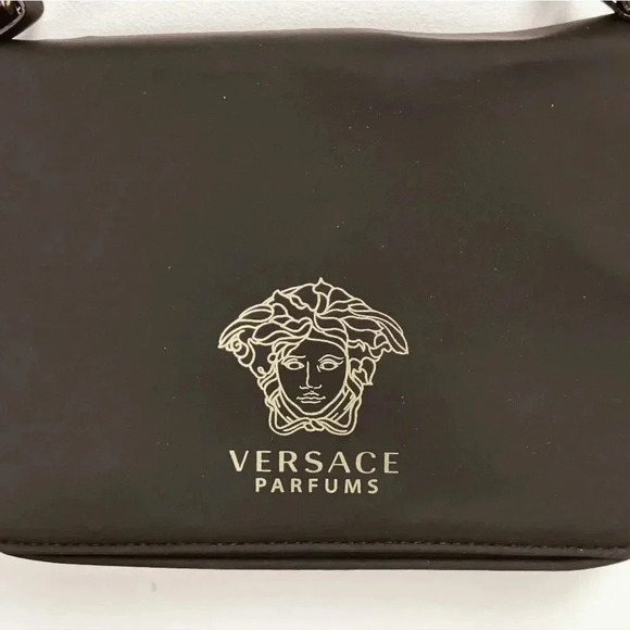 Versace Perfumes expandable black logo shoulder bag - Picture 6 of 16